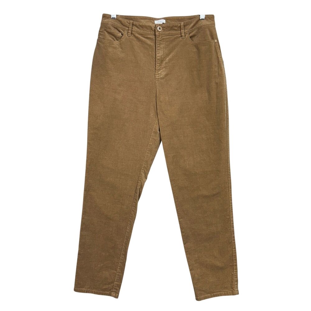 J. Jill Curvy Fit Corduroy Ankle Pant Sz 12 Tan